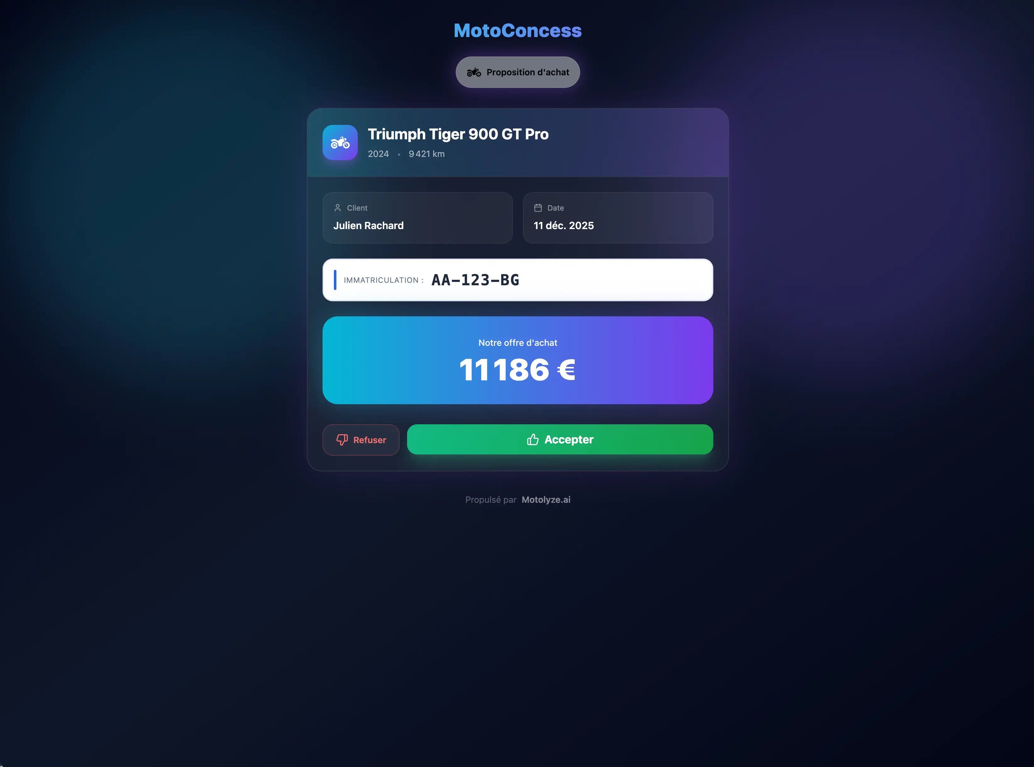 Capture d'écran - Validation Client en Live